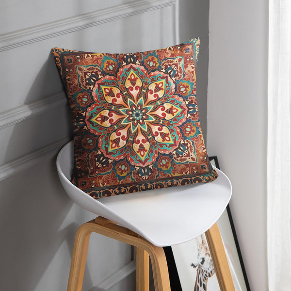 Outdoor Waterproof Throw Pillow Covers, Aztec Kilim Home Art Decor, 18 x 18 Inches Set of 2