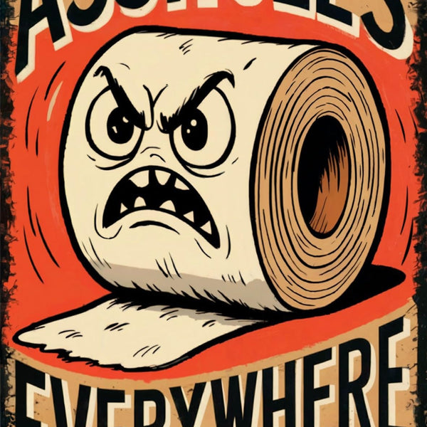 Toilet Trouble Maker Vintage Metal Sign Humorous Restroom Decor Retro Iron Wall Art