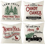 4 Pcs 18x 18 Christmas Pillow Covers Farmhouse Rustic Winter Xmas Decorative Pillow Cases