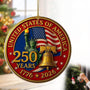 United States 250th Anniversary Bell Ornament, Vintage Christmas Tree Ornaments