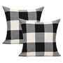 Farmhouse Buffalo Plaids Throw Pillow Covers 18x18 Set of 2 Black White