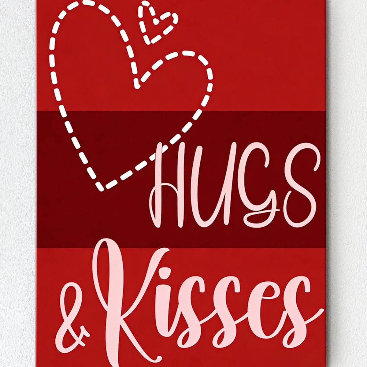Framed Valentine's Day Wall Art Prints Sweet Pink Heart Love Posters,Waterproof Canvas Wall Art Painting,Romantic Love Posters