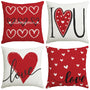 Valentine's Day I Love You Throw Pillow Covers, 18 x 18 Inch Valentine Heart Black and White Stripes p.s. Love You (Copy)