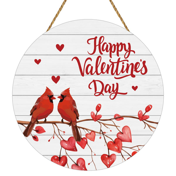 Valentines Day Decorations Happy Valentines Day Door Decorations Sign Cardinal Decor Red Birds Wreath Cardinal Wall Hanging Sign