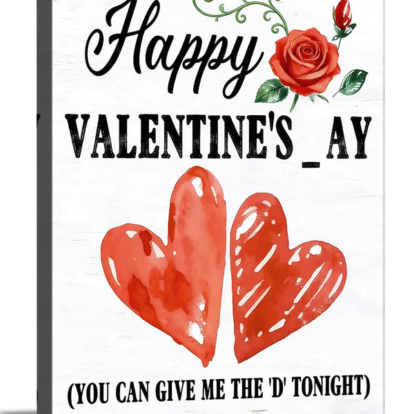 Happy Valentine's Day Framed Canvas Wall Art, Romantic Canvas Pictures for Bedroom Living Room Decor