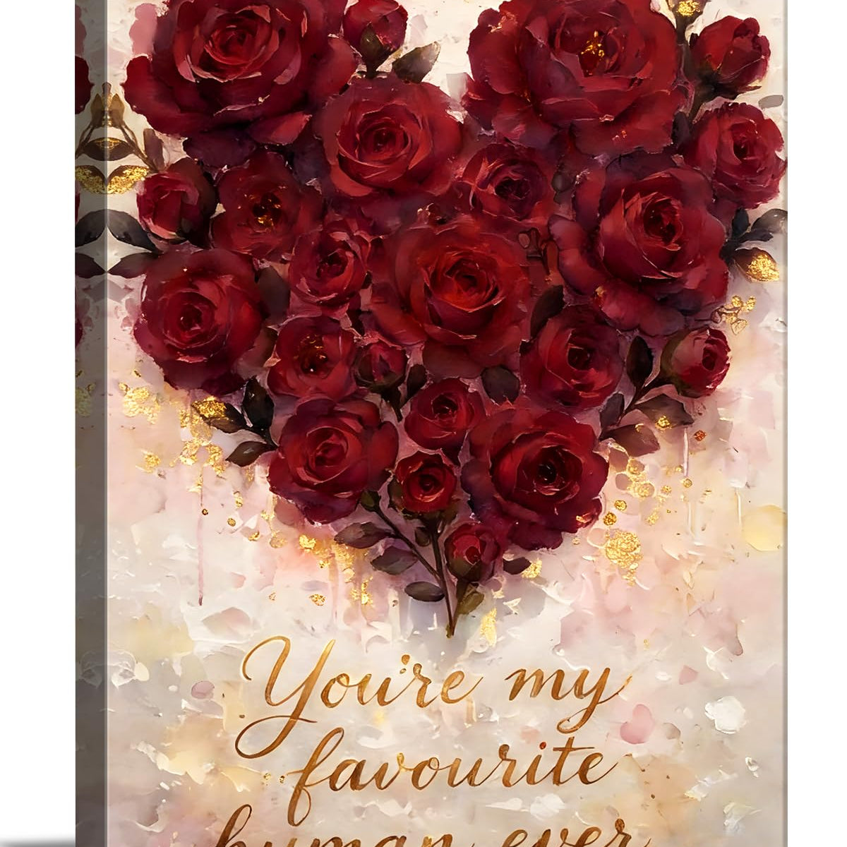 Valentine's Day Framed Canvas Wall Art, Romantic Canvas Pictures for Bedroom Living Room Decor, Sweet Couple Canvas Prints Valentines Gifts