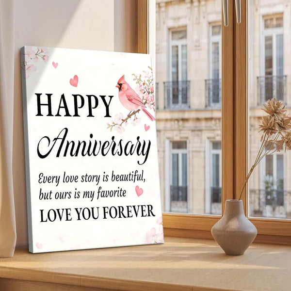 Valentine's Day Framed Canvas Wall Art, Romantic Canvas Pictures for Bedroom Living Room Decor