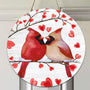 Valentines Day Wreath for Front Door, Valentine Cardinal Door Decorations, Valentine's Day Door Hanger Wooden Sign