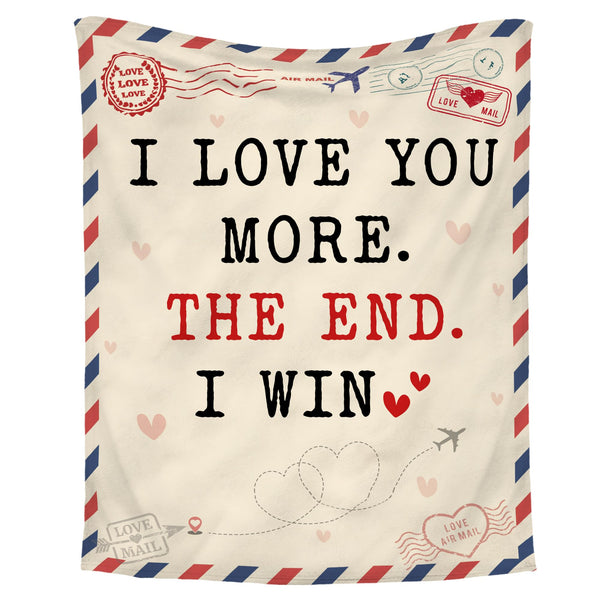 Christmas Anniversary Couple Gifts for Women - I Love You More Soft Fleece Throw Blanket 50x60 in