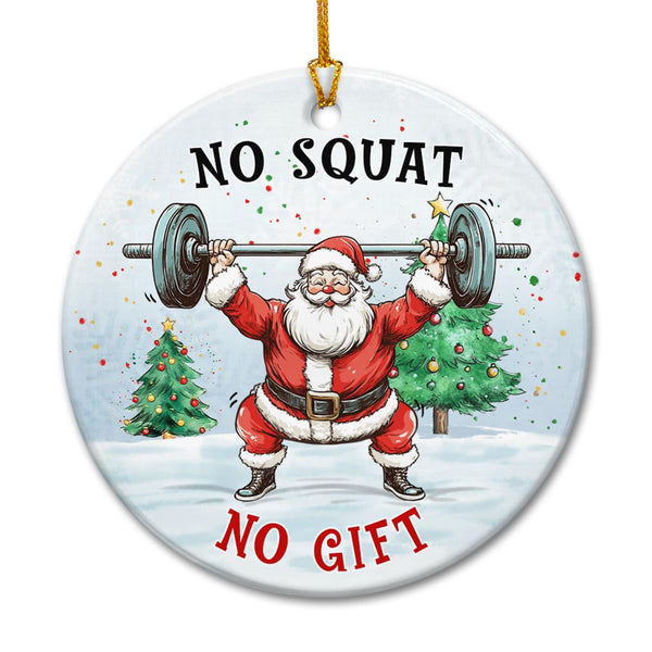Weight Lifting Christmas Ornament 2025 - Santa Weight Lifting Gifts for Men, Weightlifters
