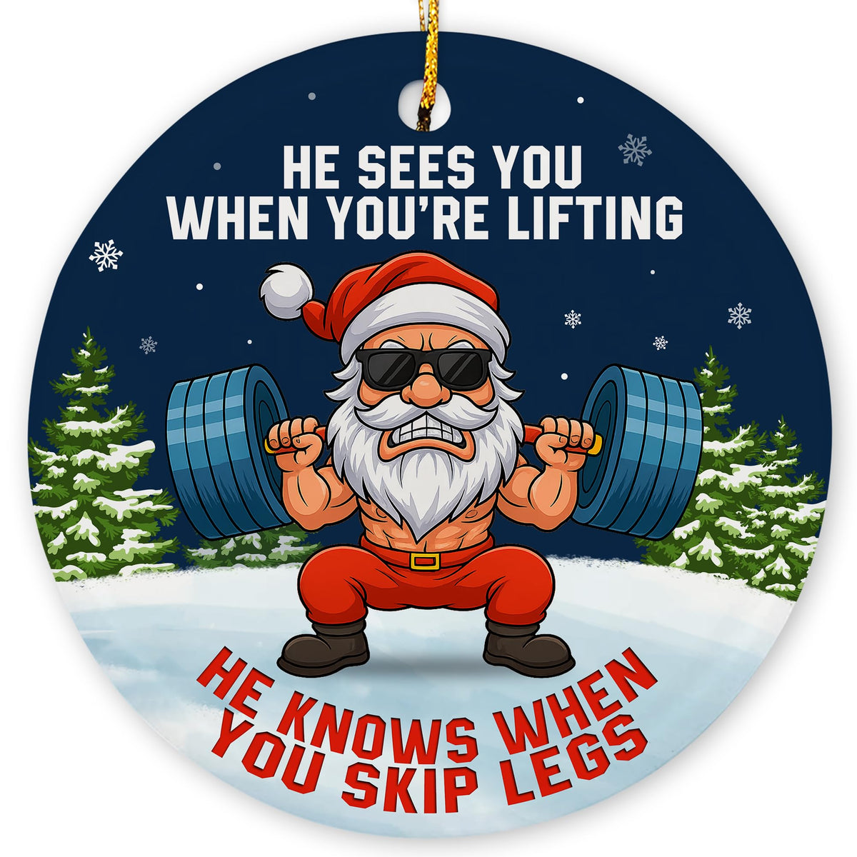 Weight Lifting Ornaments for Christmas Tree - Santa Dumbbell Gym Ornament 2025