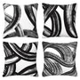 Black and White Striped Throw Pillows Covers 18x18 Set of 4 Abstract Art Decorative Square Pillow Case