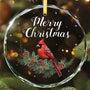 Glass Cardianl Christmas Ornament - Sympathy Memorial Ornament Gift for Loss of Loved One Keepsake