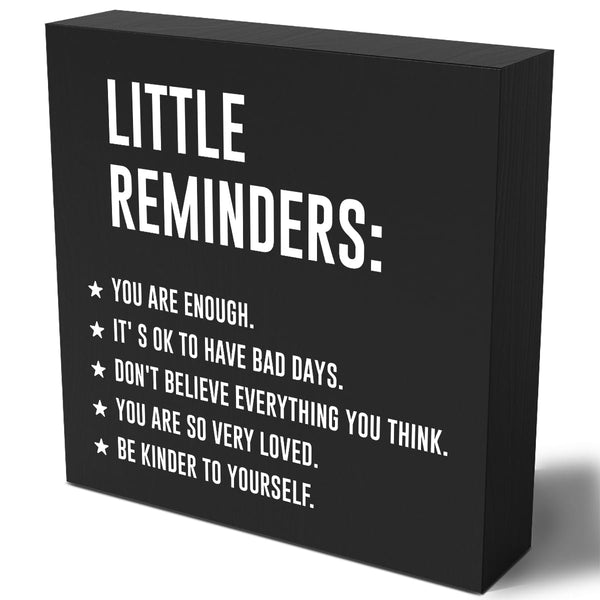 Inspirational Mental Health Gifts Home Office Decor Black Wooden Box Sign