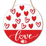 Happy Valentine'S Day Round Hanging Love Sign For Front Door, Welcome Sign, Living Room, Farm House, Home &amp; Office Decor