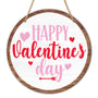 Happy Valentine'S Day Round Hanging Love Sign For Front Door, Welcome Sign, Living Room, Farm House
