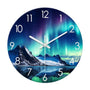 Teal Glass Wall Clocks Battery Operated 12 Inch Aurora Modern Glass Wall Clocks for Living Room Decor