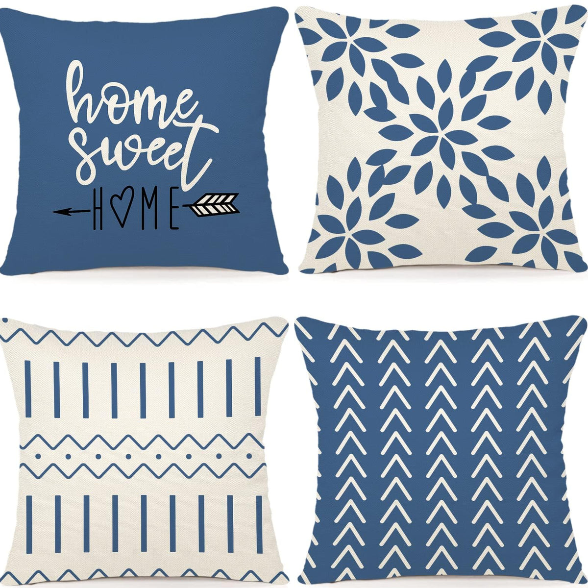 Velvet Pillow Covers 18x18 Set of 4, Modern Sofa Throw Pillow Cover