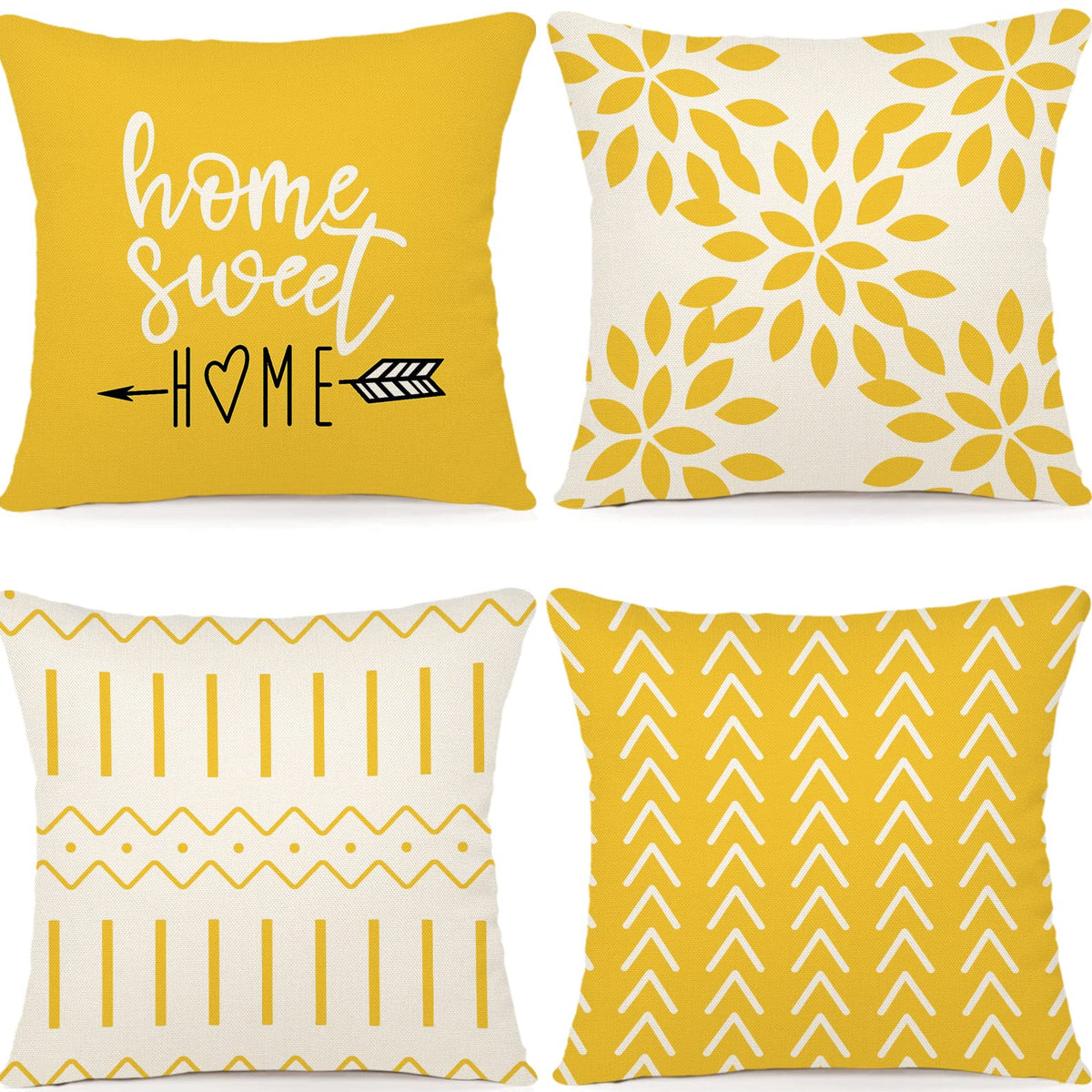 Pillow Covers 18x18 Set of 4, Modern Sofa Throw Pillow Cover