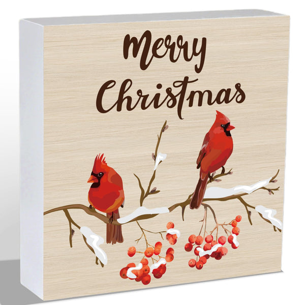 Christmas Table Decorations Christmas Decor Indoor Home Room Cardinals Office Bathroom Wood Box Sign