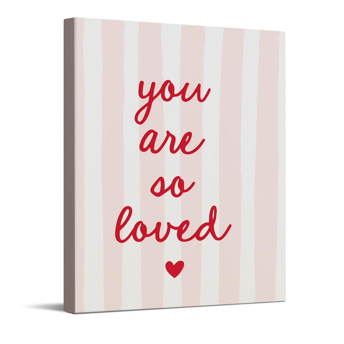 You Are So Loved Quote Art Print, Cute Valentines Day Canvas Wall Art, Valentines Day Wall Decor for Living Room Bedroom