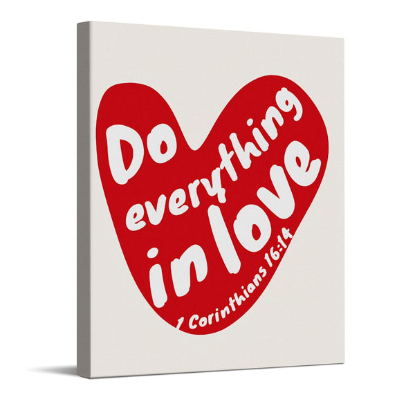 Do everything in love heart Art Print, Trendy Valentines Day Canvas Wall Art, Valentines Day Wall Decor for bedroom