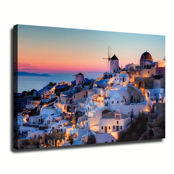 Santorini Island Wall Art Greece Nature Landscape Poster Printing Canvas Painting Wall Art Modern Home Aesthetic Decoration 08x12inch