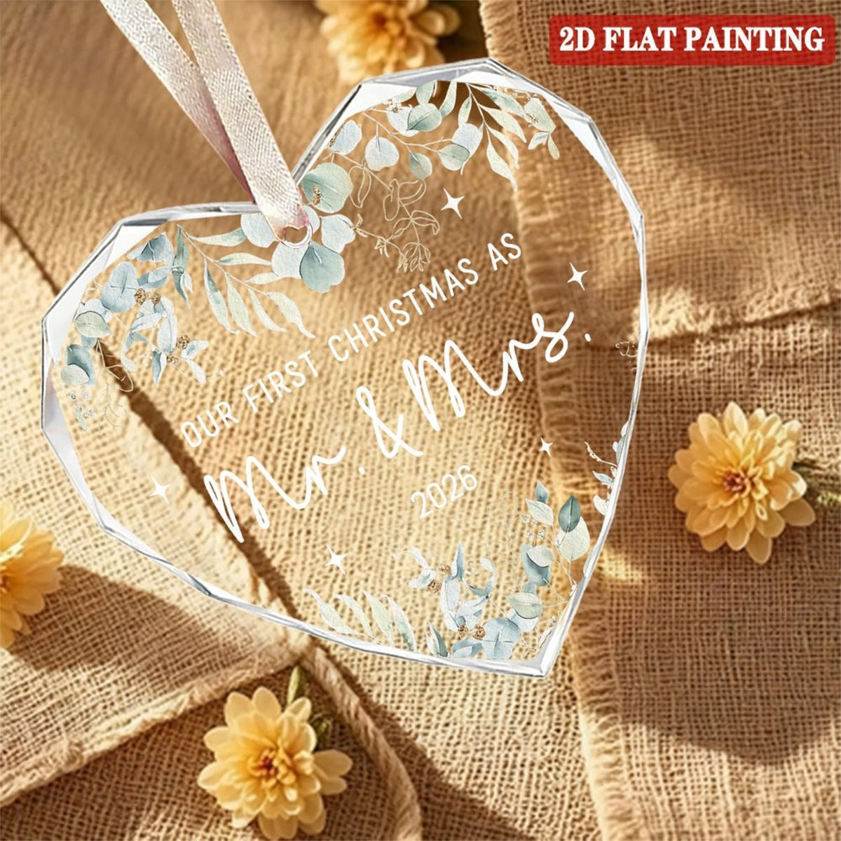 First Christmas Married Ornament 2026 - Wedding Gifts - Mr and Mrs Gifts - Wedding Gift for Couples