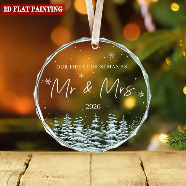 Wedding Gifts - Mr and Mrs Gifts - First Christmas Married Ornament 2026 - Wedding Gift for Couples 2026, Newlyweds, Bride