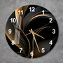 Glass Abstract Wall Clock Wall Art, Geometric Dark Tempered Glass Wall Clock