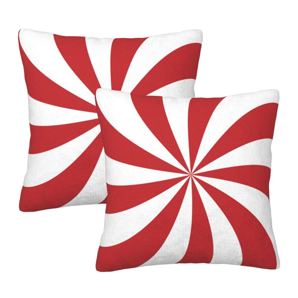 Christmas Candy Lollipop Throw Pillow Covers 18 X 18 Inch Set of 2 Pillow Cases