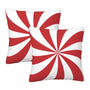Christmas Candy Lollipop Throw Pillow Covers 18 X 18 Inch Set of 2 Pillow Cases