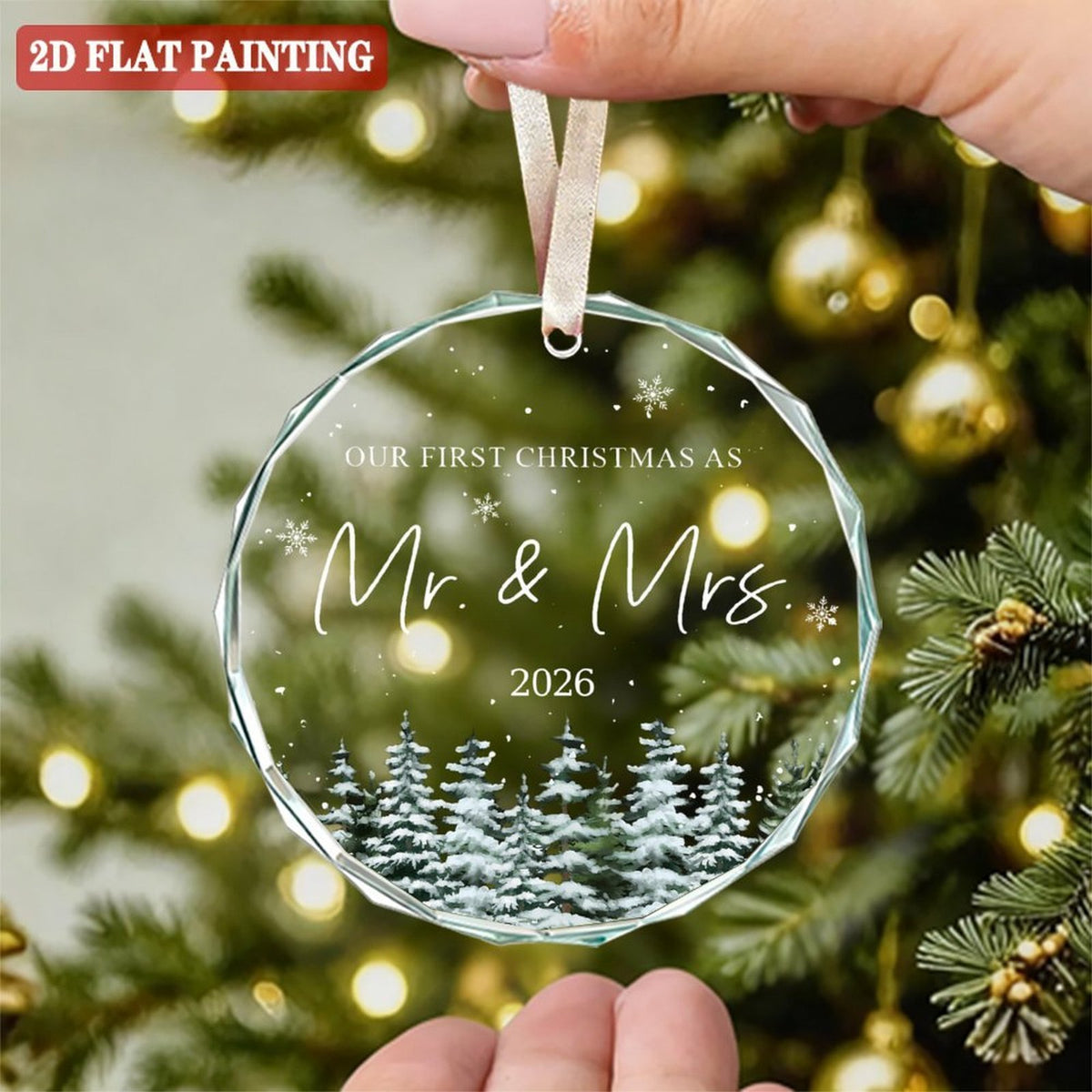 Wedding Gifts - Mr and Mrs Gifts - First Christmas Married Ornament 2026 - Wedding Gift for Couples 2026, Newlyweds, Bride