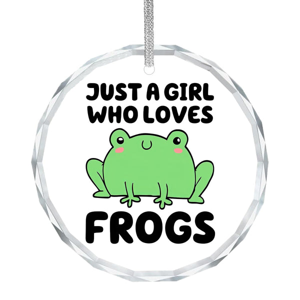 Frog Ornament Gifts for Girls Women, Just a Girl Who Loves Frogs Crystal Ornament Keepsake Decorations