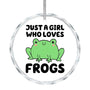 Frog Ornament Gifts for Girls Women, Just a Girl Who Loves Frogs Crystal Ornament Keepsake Decorations