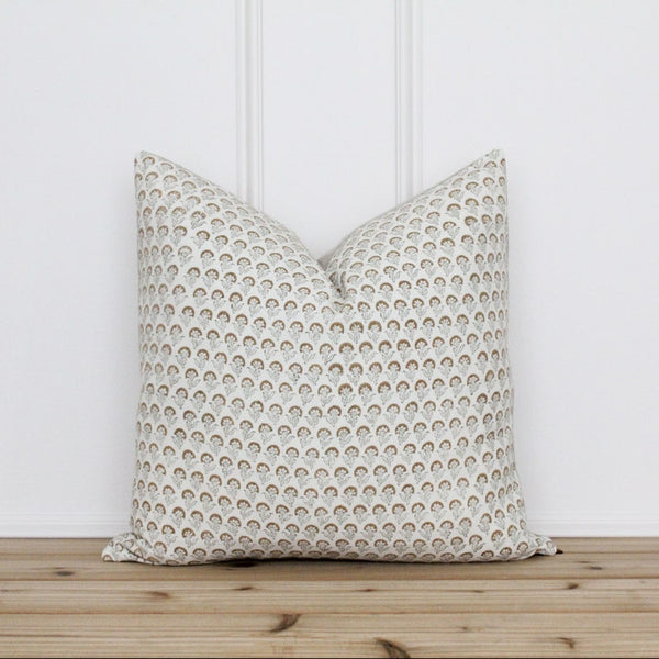Hand Block Botanical Pillow Cover | Indian Floral Pillow Cover | Block Printed Pillow Cover