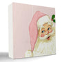 Pink Retro Santa Christmas Wooden Box Signs,Pink Christmas Sign,Santa Clause Christmas Decors